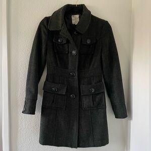Tulle Pea Coat wool blend Green XS